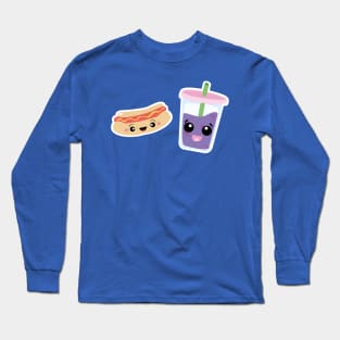 Hot Dog & Boba Bubble Tea Long Sleeve T-Shirt